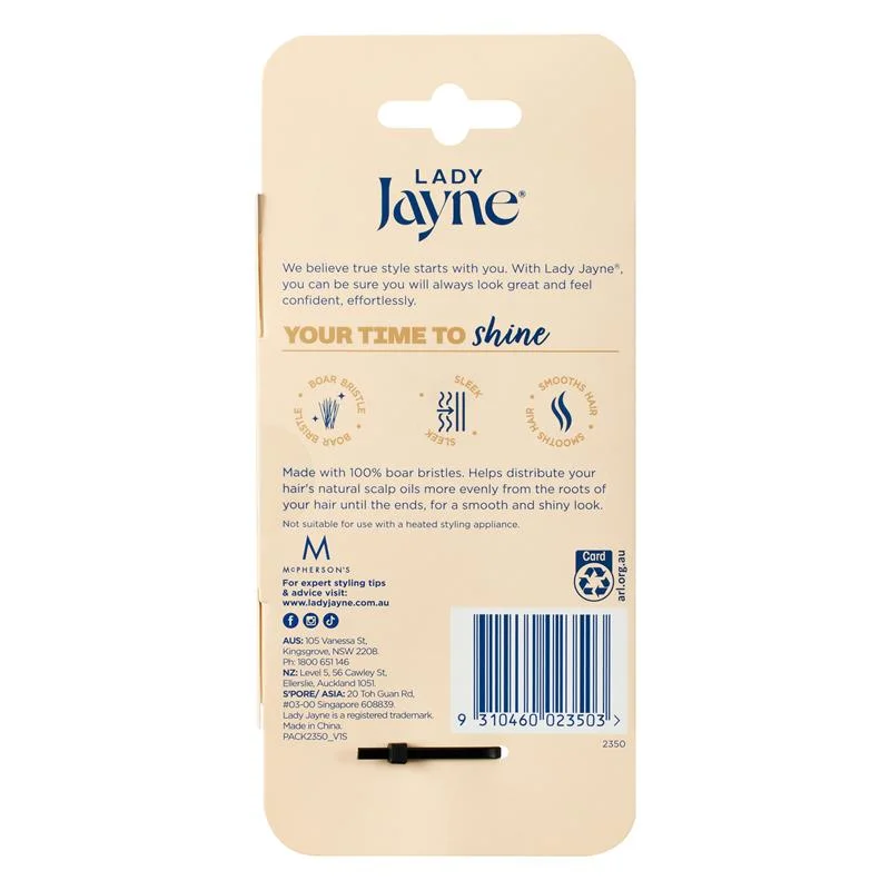 Lady Jayne 2350 天然野猪鬃大号平板发梳