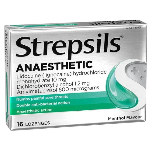 Strepsils Plus 麻醉镇痛咽喉糖 16粒 - 薄荷味