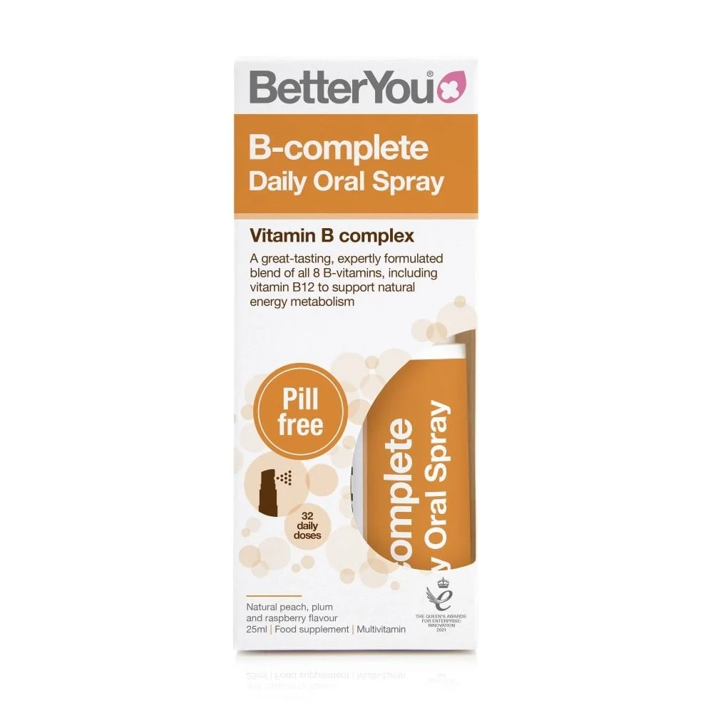 BetterYou B-Complete 每日B族复合口服喷雾 25毫升 - 天然桃李莓味