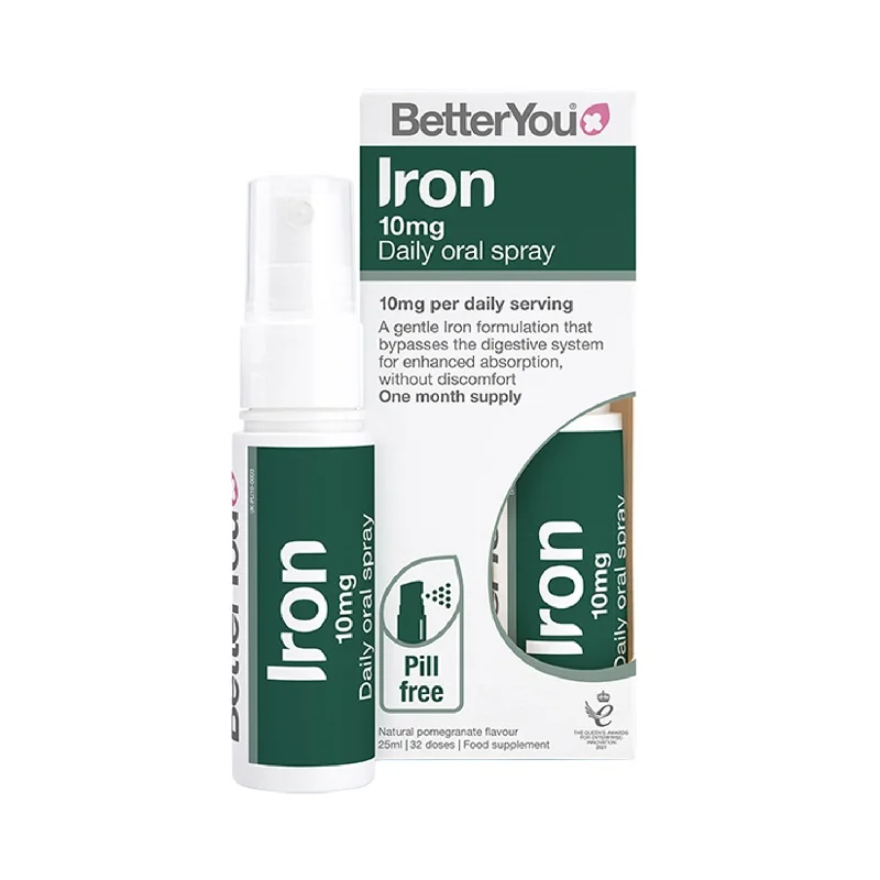BetterYou Iron 10 10毫克铁剂每日口服喷雾 25毫升 - 天然石榴口味