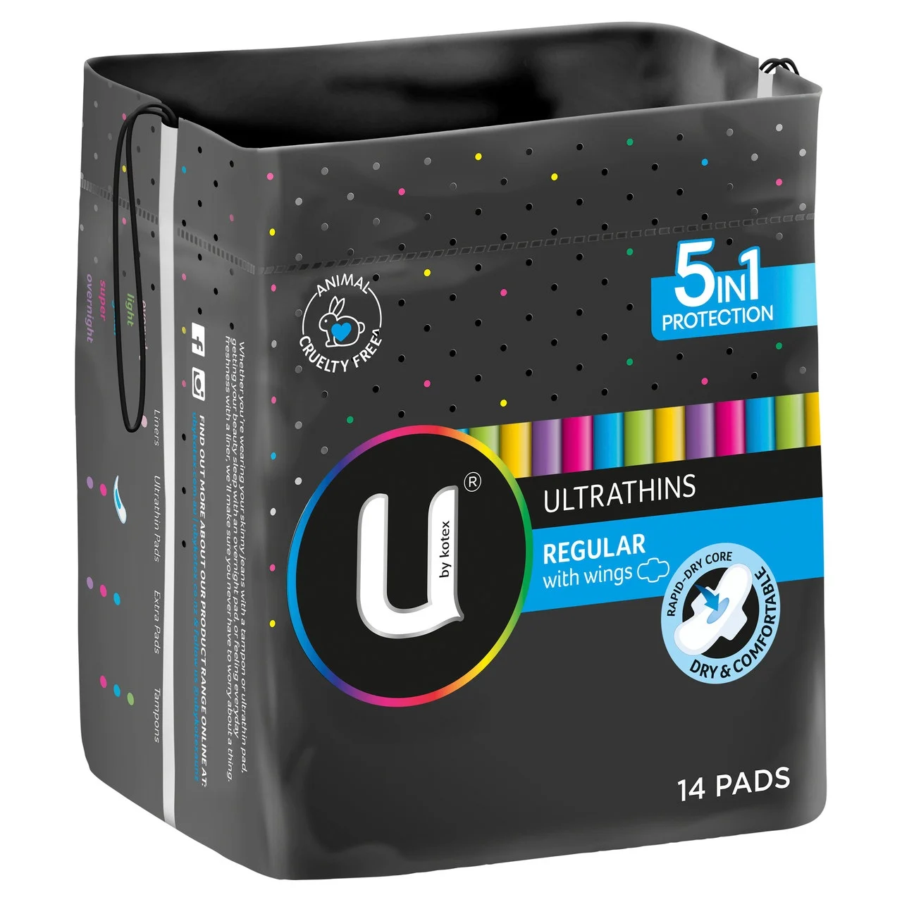 U by Kotex 高洁丝 极薄日用卫生巾 护翼版 14片