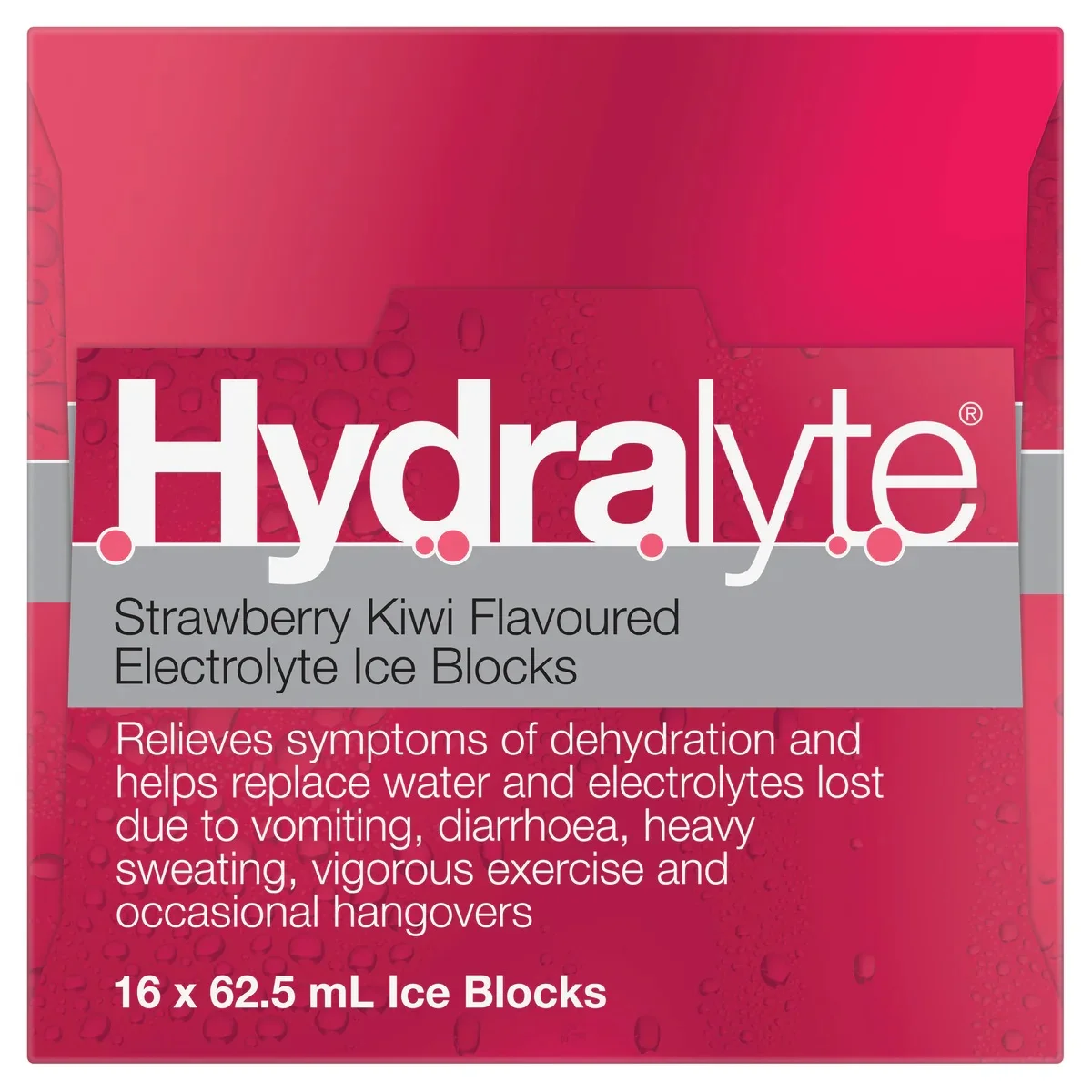 Hydralyte Electrolyte Ice Blocks 电解质冰棒 草莓奇异果味 16支 x 62.5毫升