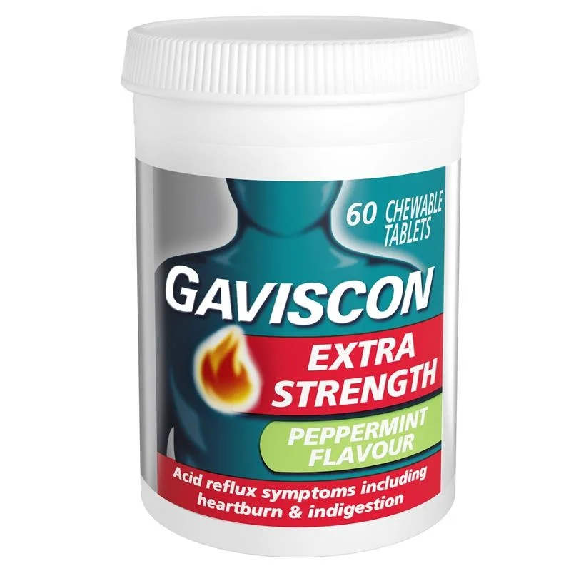 Gaviscon 嘉胃斯康超强效缓解胃酸薄荷咀嚼片 60片