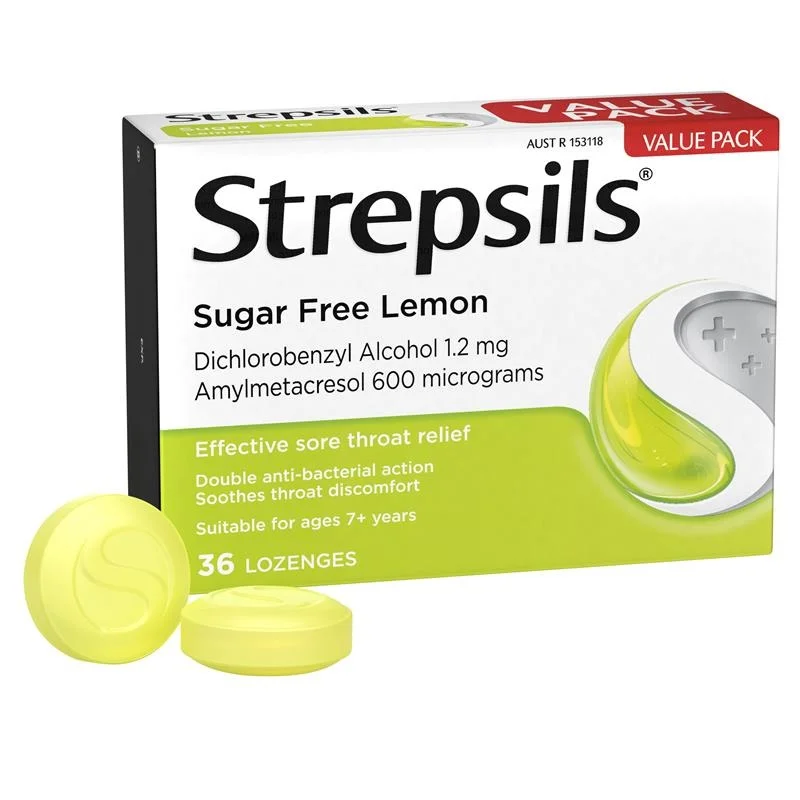 Strepsils 无糖柠檬咽喉含片 36片