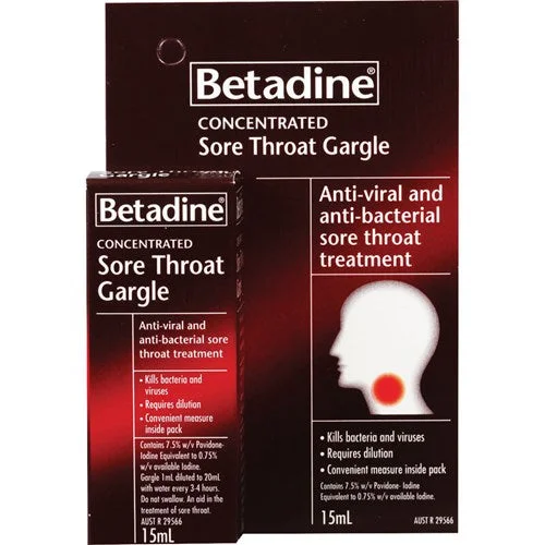 Betadine 聚维酮碘喉咙杀菌漱口水浓缩液 15ml
