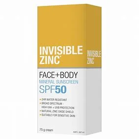 Invisible Zinc 面部身体两用矿物防晒霜 SPF50 75g