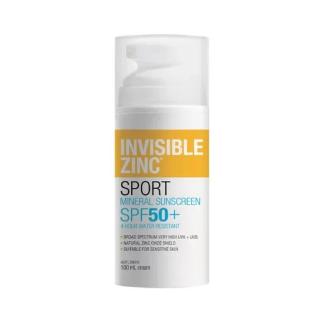Invisible Zinc 4小时运动型矿物防晒霜 SPF50+ 100ml