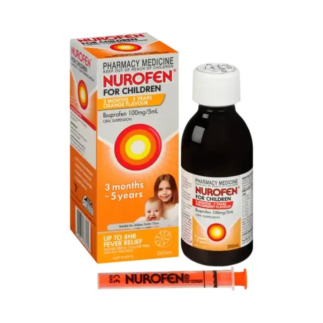 Nurofen 布洛芬儿童橙味退热止痛口服液（3月龄-5岁适用，200ml装）