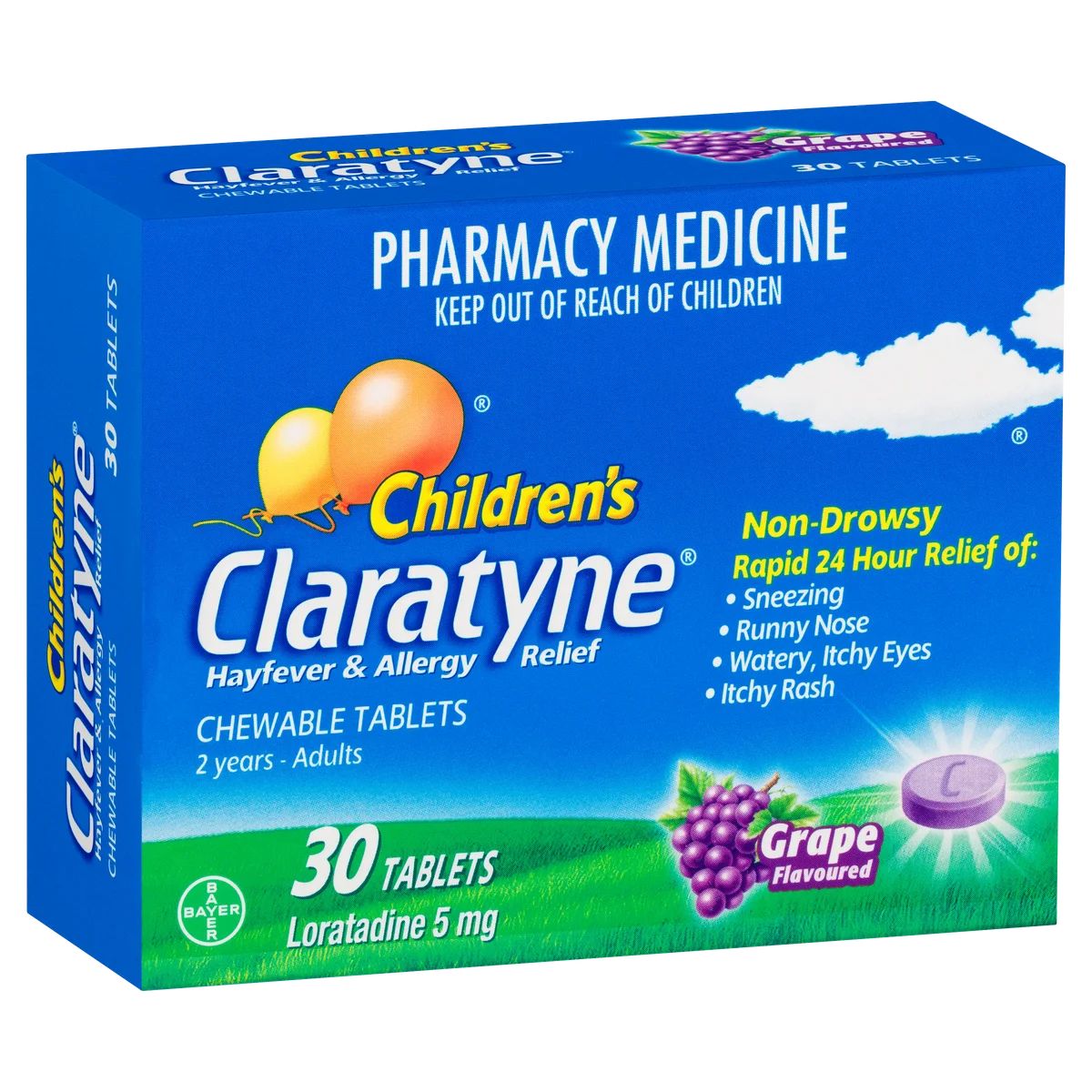 Claratyne 氯雷他定儿童抗过敏咀嚼片（葡萄味 30片）