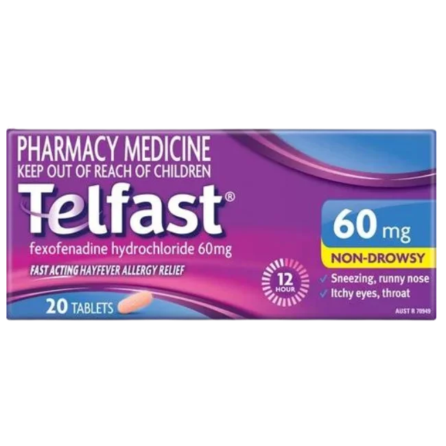 Telfast 盐酸非索非那定抗过敏片剂 60mg（20片装）