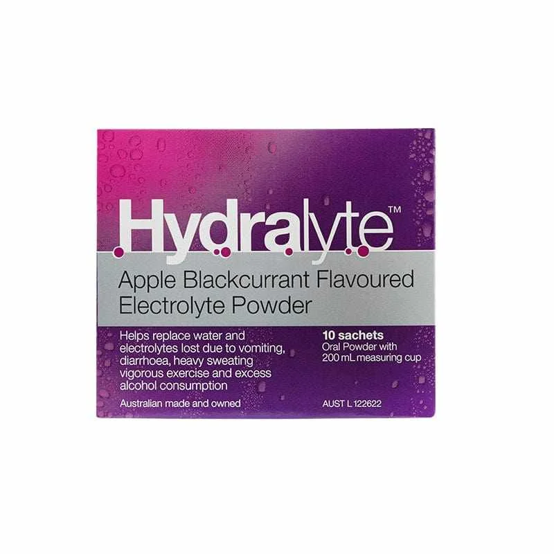 Hydralyte 苹果黑加仑口味 电解质补水粉包 10包装