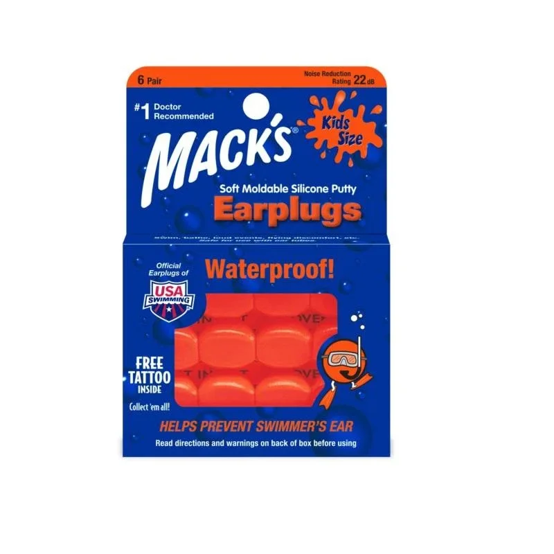 MACK'S 儿童款硅胶防水耳塞 - 6对装