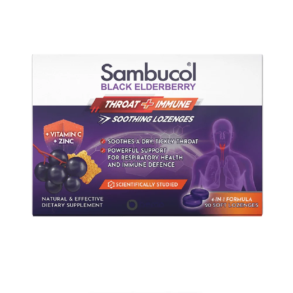 Sambucol小黑接骨木咽喉舒缓免疫含片20片装