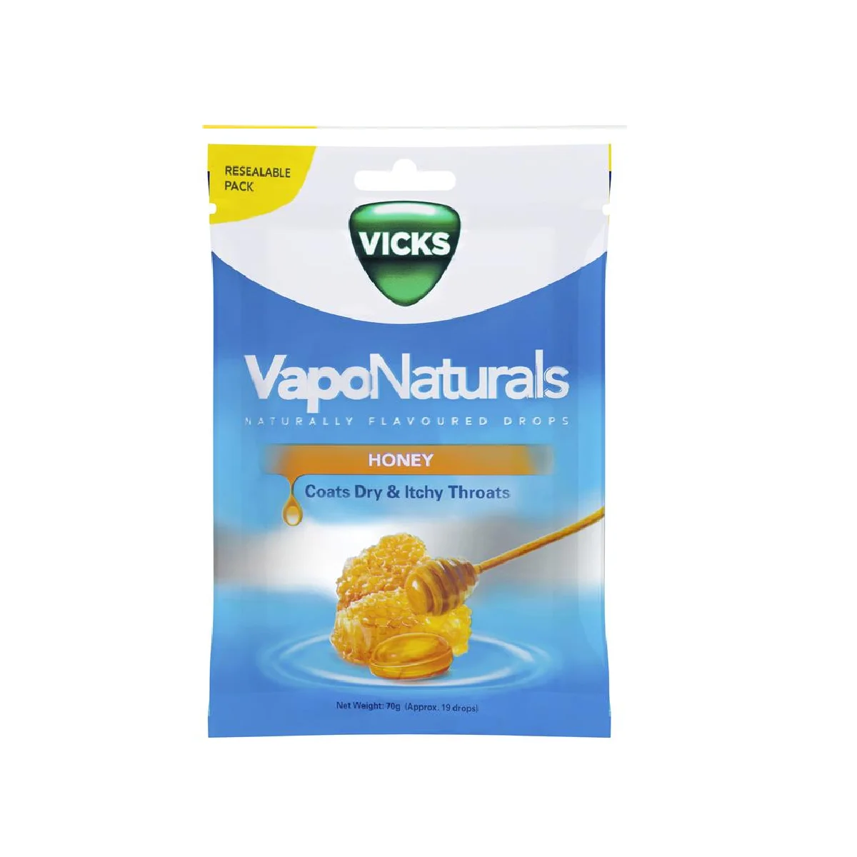 Vicks VapoNaturals 蜂蜜清新润喉糖（19粒可封口装）