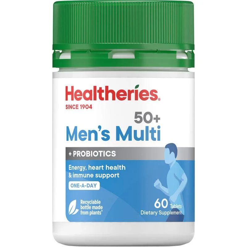 Healtheries 50+ Mens Multi One A Day 60 Tablets 贺寿利男性50岁+复合维生素 60片【保质期2028/05】