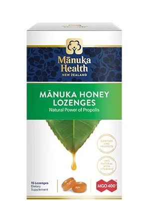 Manuka Health Propolis Lozenges 400  蜜纽康MGO 400  麦卢卡蜂蜜润喉糖蜂胶 15粒【保质期2027/04】