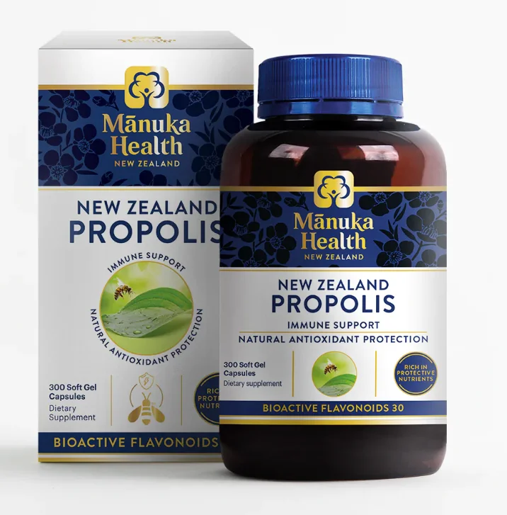【单瓶包邮】Manuka Health 蜜纽康 蜂胶胶囊 300粒【新包装】 【保质期2027/01】