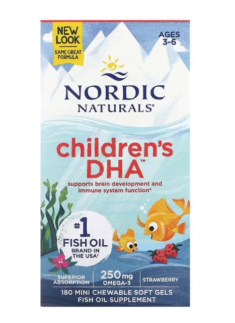 Nordic Naturals 挪威自然 儿童鱼油 DHA 250mg 180粒胶囊 【保质期2029/05】