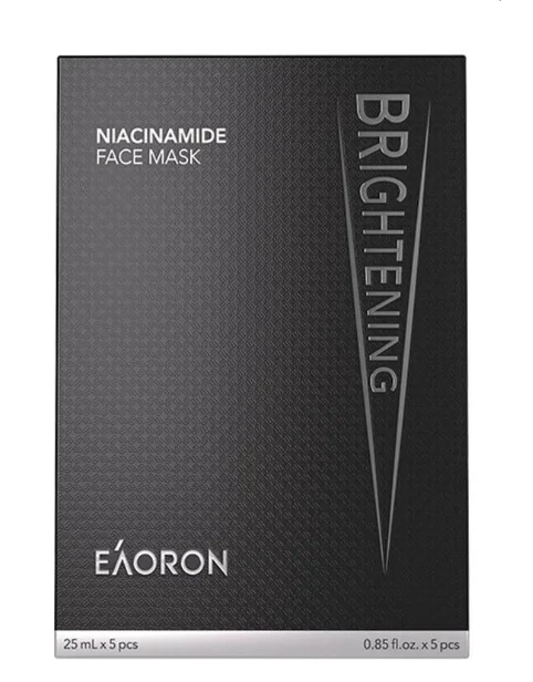 Eaoron Niacinamide Brightening Face Mask 5 Packs Eaoron黑膜水光黑色美白面膜 5片【保质期2028/06】
