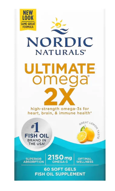 Nordic Naturals Ultimate Omega 2x 60s 挪威小鱼成人双倍omega 鱼油 60粒【保质期2029/01】