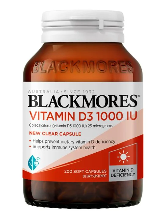 Blackmores  澳佳宝维他命D3胶囊1000IU 200粒【保质期2029/03】