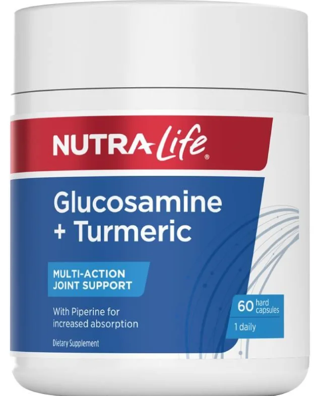 Nutra Life Glucosamine + Turmeric 60 Capsules 纽乐维骨力+姜黄素 60粒【保质期2027/06】