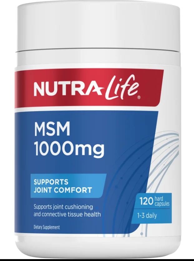 Nutra-Life MSM 1000mg 120 Capsules 纽乐关节止痛剂MSM 120粒【保质期2028/06】