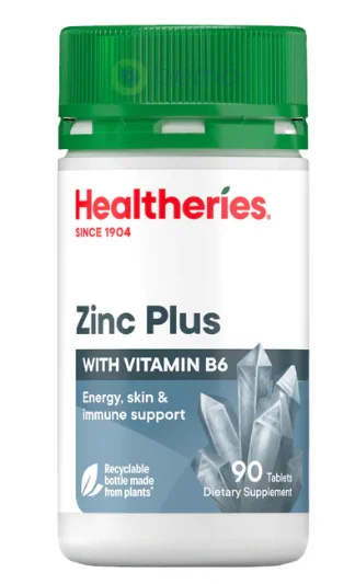 Healtheries Zinc Plus Tablets 90pk 贺寿利锌片+B6 90片【保质期2029/04】