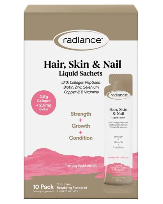 Radiance Hiar, Skin & Nail liquid sachets 胶原蛋白口服液 10*25ml R126【保质期2028/05】