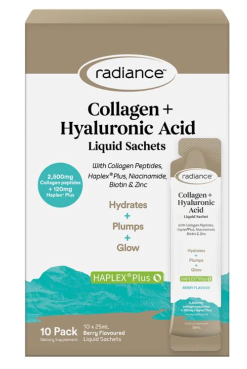 Radiance collagen + Hyaluronic Acid liquid sachets 胶原蛋白+玻尿酸口服液 10*25ml R125【保质期2028/05】