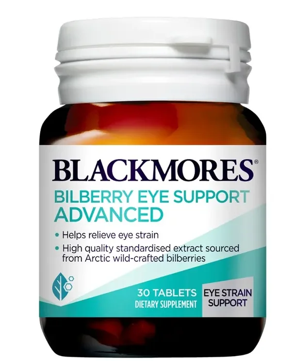 Blackmores bilberry eye support advanced 澳佳宝蓝莓护眼片加强版 30粒【保质期2027/07】