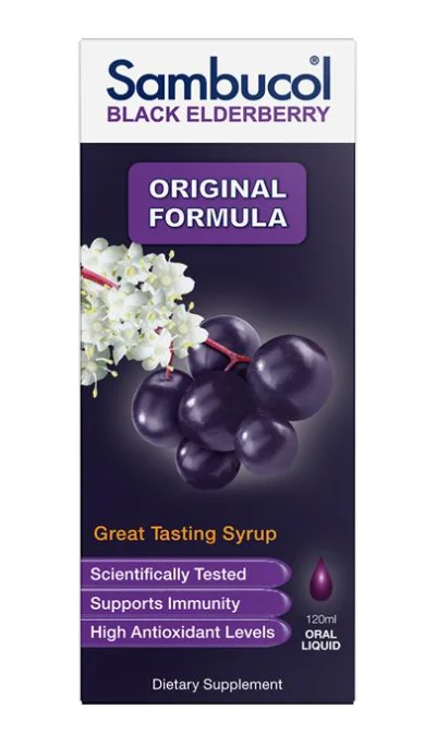 Sambucol Black Elderberry Original Formula 120ml 黑接骨木免疫糖浆【保质期2028/04】