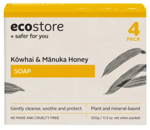 Ecostore kowhai &amp; manuka honey Soap 麦卢卡蜂蜜香皂 4块装 320g