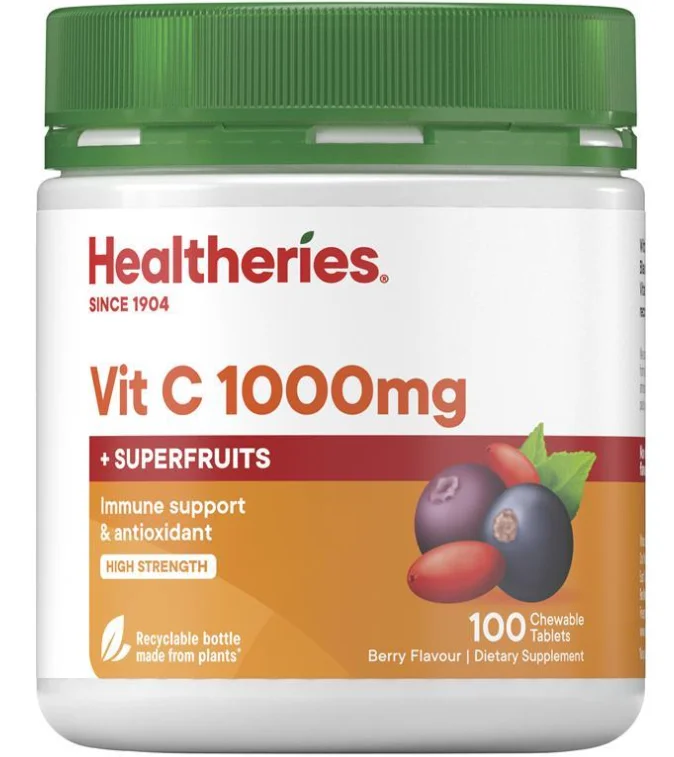 Healtheries Vit C 1000mg with Superfruits 贺寿利维c+超级水果 1000mg 100片【保质期2029/05】