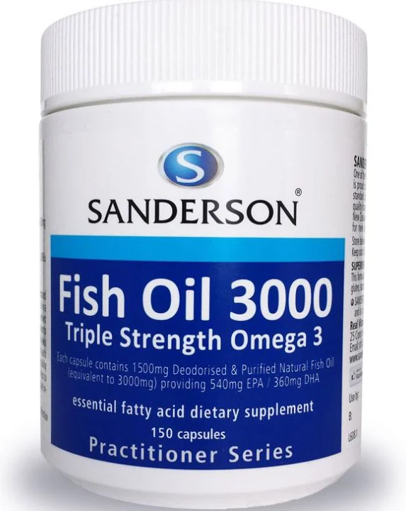 SANDERSON Fish Oil 3000mg 深海三倍鱼油 3000mg 150粒【保质期2030/03】