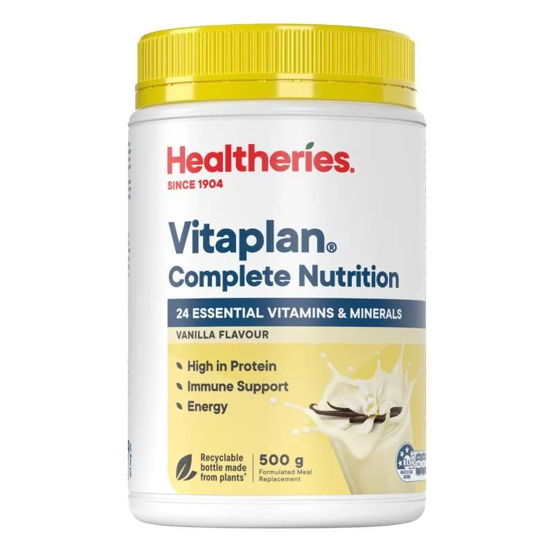 Healtheries Vitaplan Complete Nutrition Vanilla 500g 贺寿利营养蛋白粉香草味 500g【保质期2028/05】