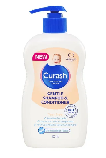 Curash gentle shampoo & conditioner 400ml 婴儿洗发水&护发素二合一 400ml【保质期2027/01】