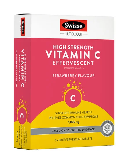Swisse 维生素VC泡腾片 60片 1盒三条 【保质期2028/06】