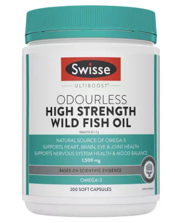 Swisse odourless High Strength Wild Fish Oil 鱼油无腥味深海1500mg 200粒【保质期2028/01】
