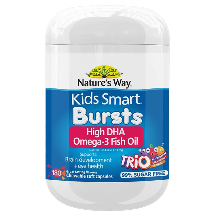 Nature's Way 佳思敏 儿童鱼油DHA 180粒 益智护眼三色鱼油软糖 【保质期2028/11】