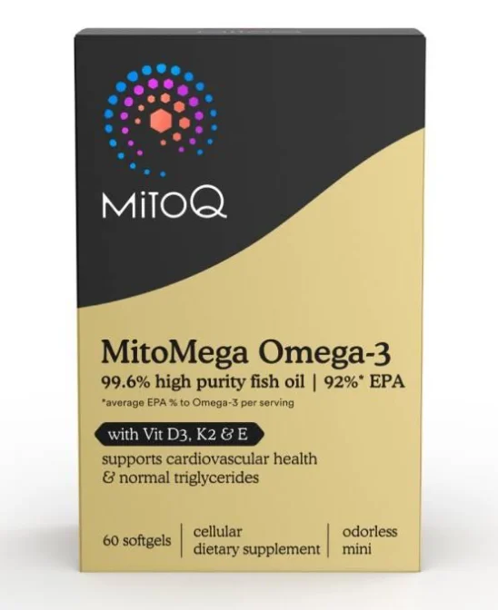 MitoQ 92% EPA Omega-3 高含量EPA鱼油+维D,K2&维E 60粒【保质期2029/03】