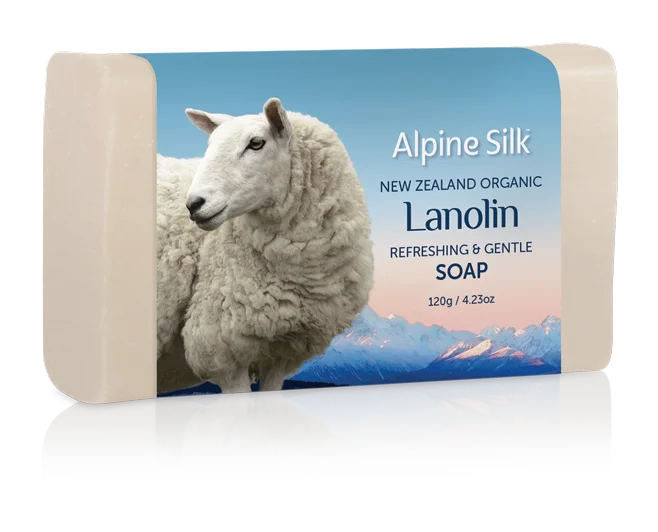 Alpine Silk organic lanolin refreshing &amp; gentle soap 120g 有机羊毛脂清爽柔和皂 120g ASO110