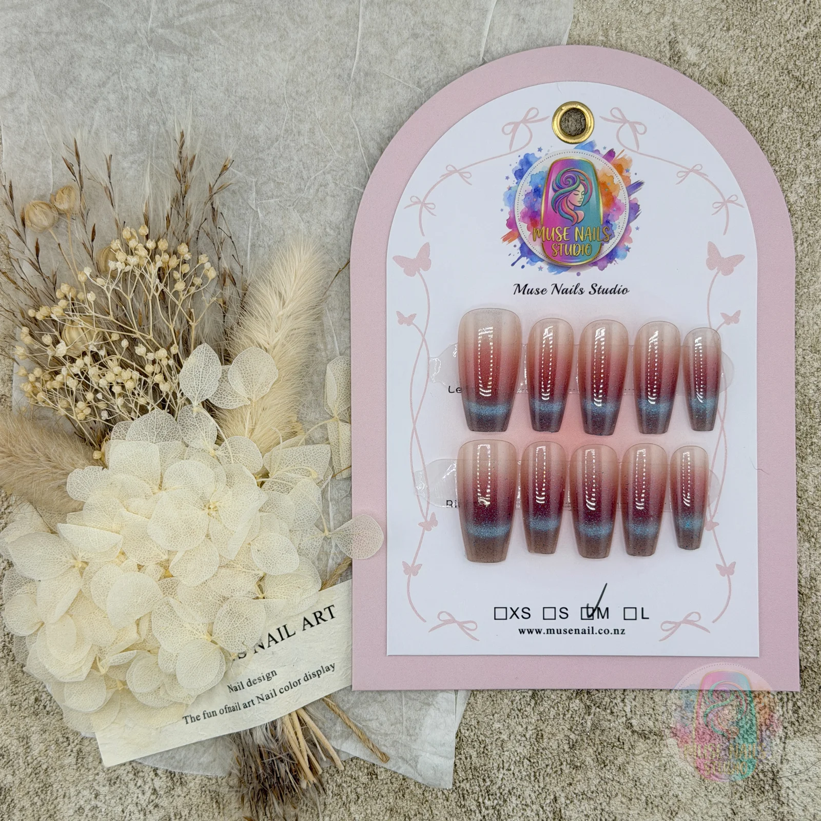 Lotus Dusk | Lotus Pink to Blue Gradient Press-On Nails
