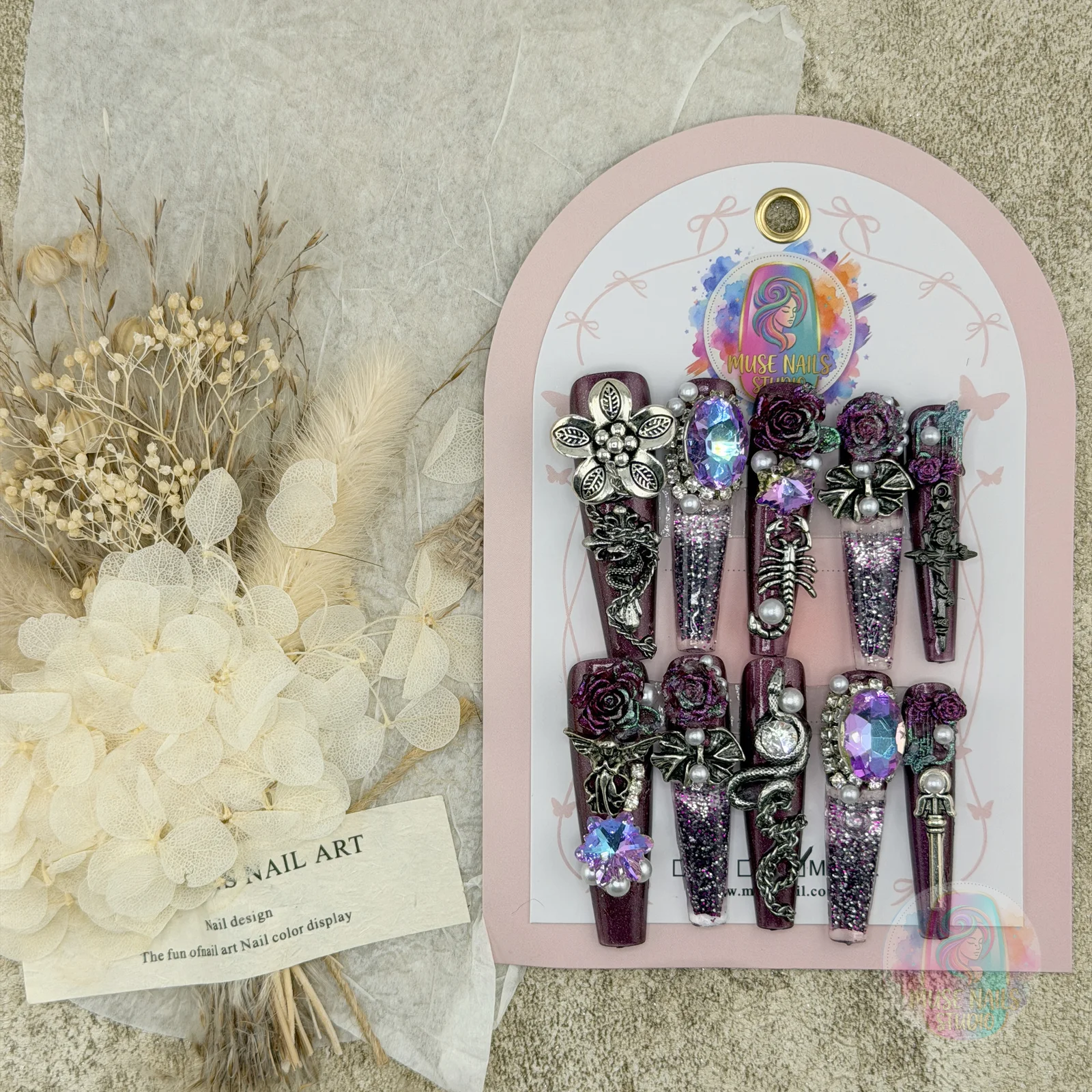 Crimson Gothic | Crimson Gothic Shaker Rose Press-On Nails