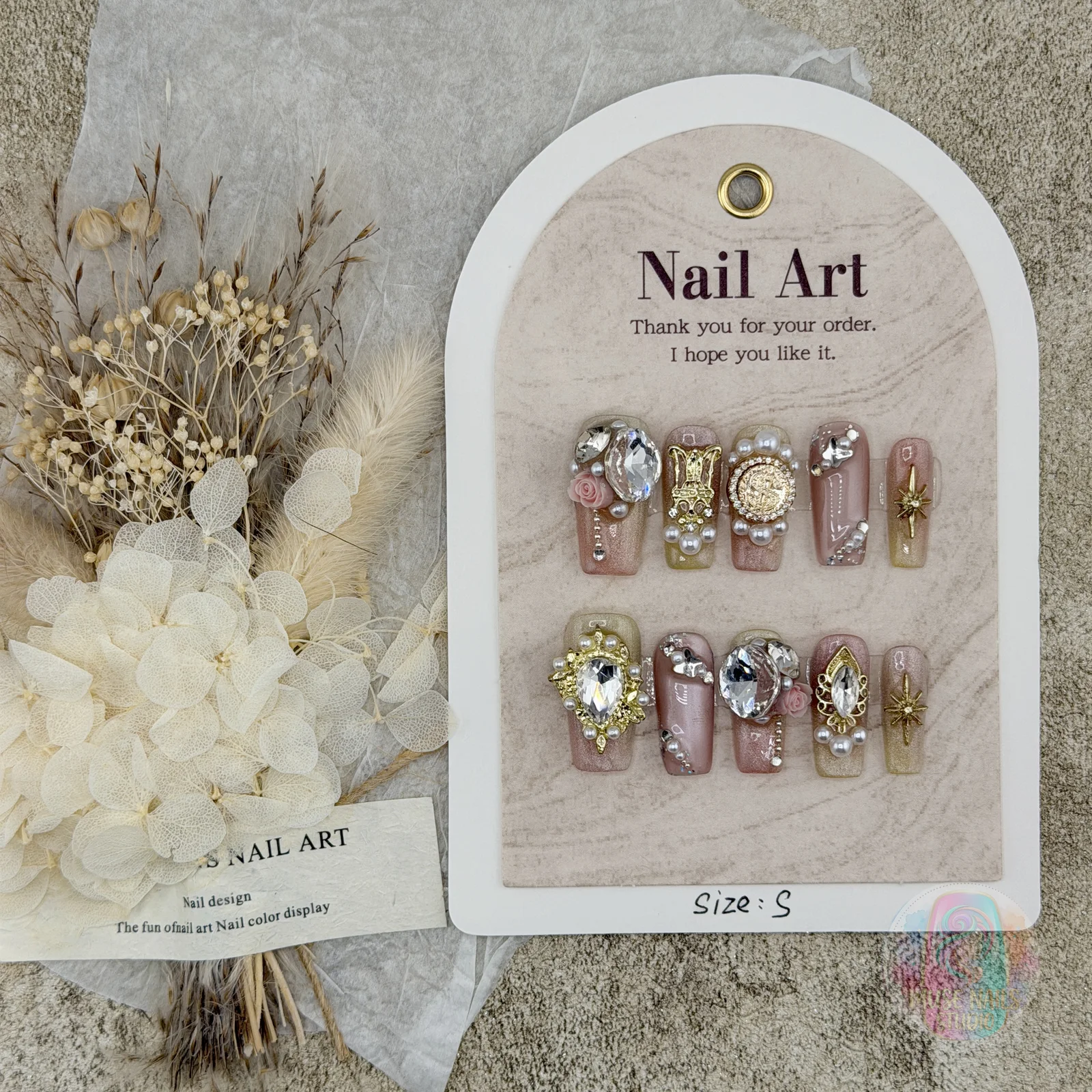 Pink Vault | Nude Pink Statement Rhinestone Press-On Nails