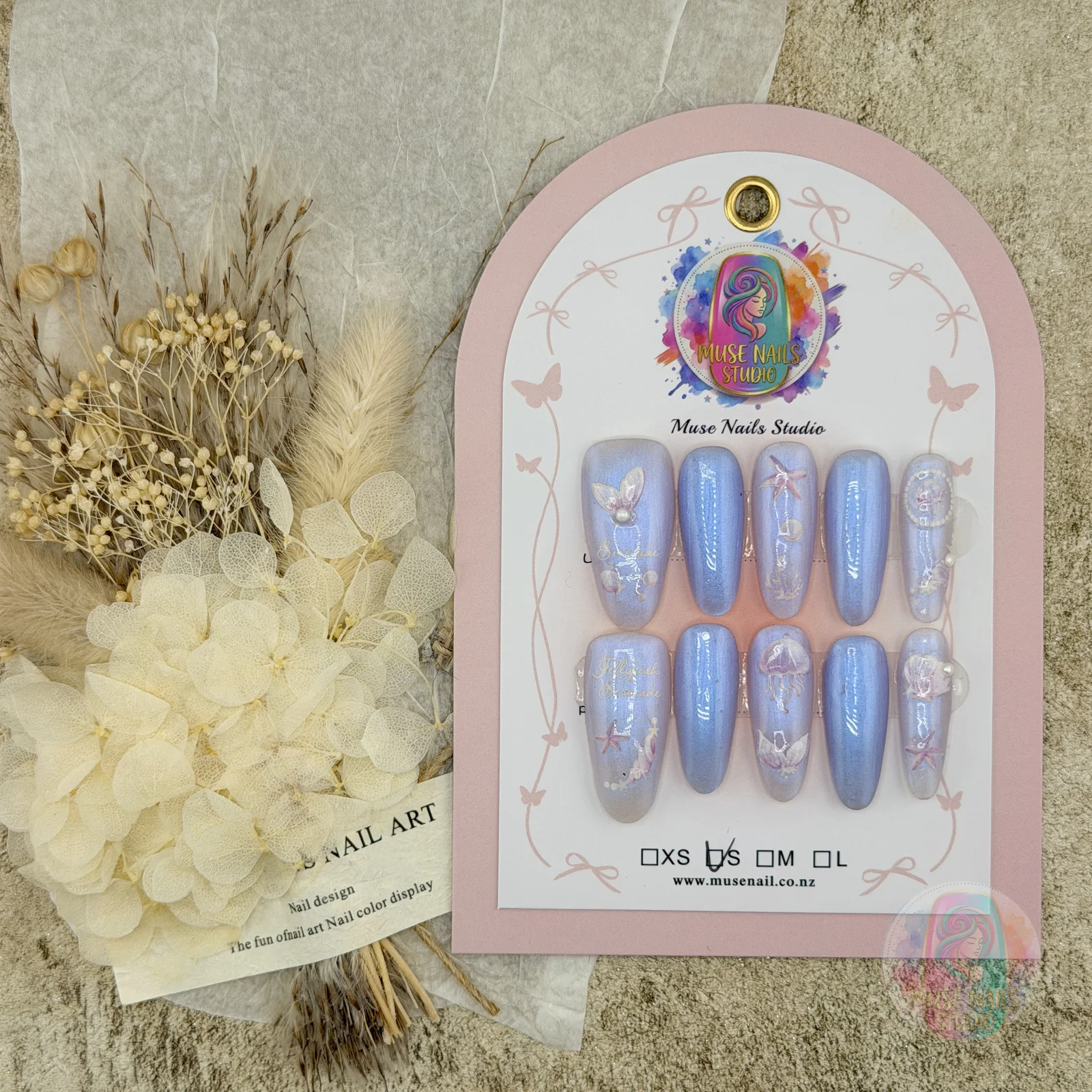 Mist Lilac Wings | Blue-to-Lilac Gradient Butterfly Press-On Nails