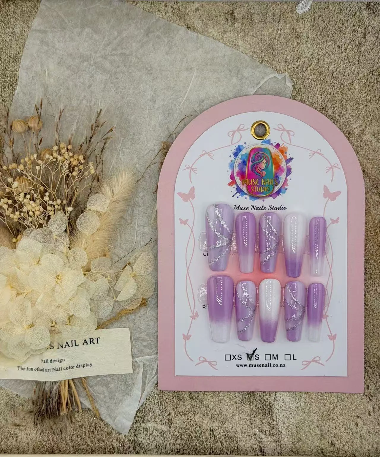 💜香芋紫渐变银闪｜温柔梦幻手工穿戴甲