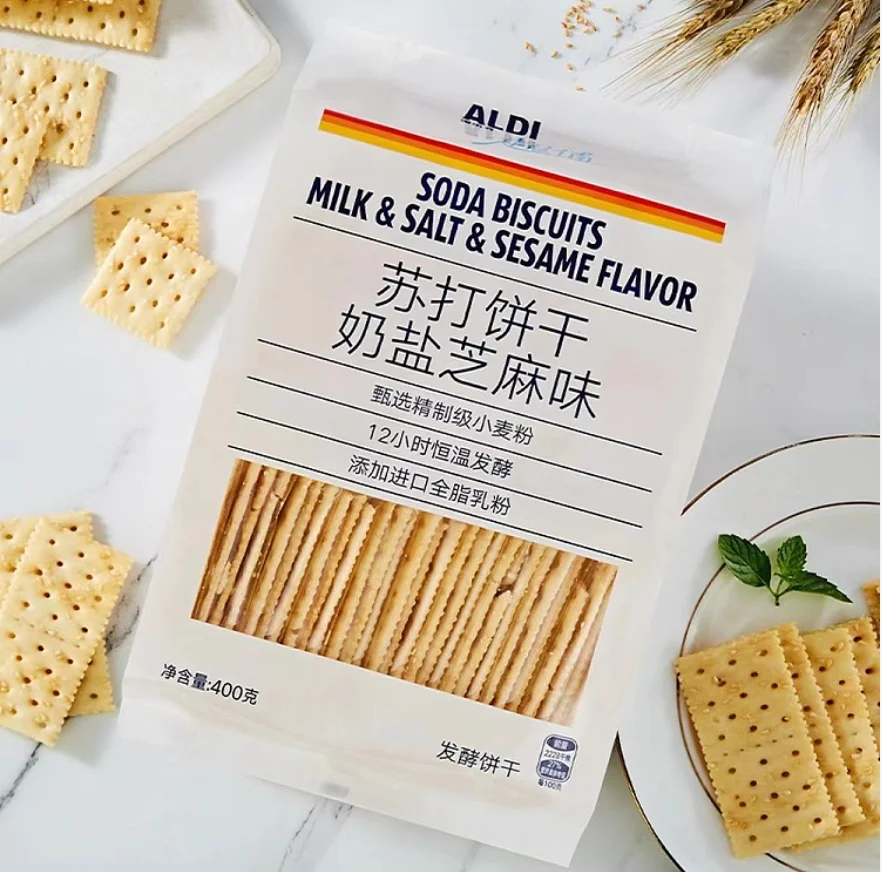 奥乐齐苏打饼干奶盐芝麻味500g
