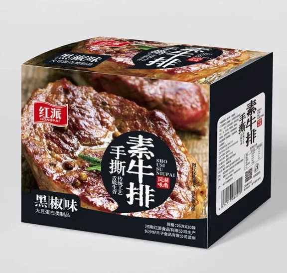红派手撕素牛排黑椒味400g