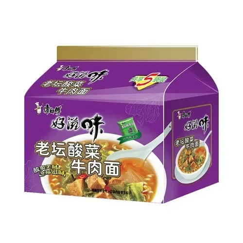 康师傅好滋味老坛酸菜牛肉味97g*5